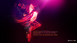 Woman dancing purple background quote 2 - figuration libre free wallpaper for desktop