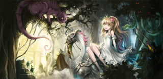 Girl horse forest dragon demon - a horse in a forest free wallpaper