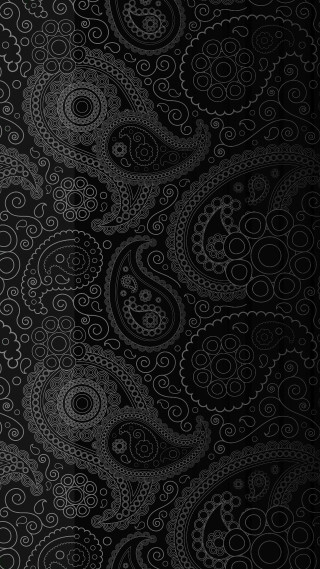 Black white paisley pattern background 2 - black background free wallpaper for mobile