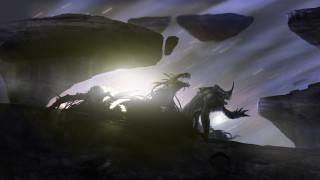 Man mountain monster cave light - top of a mountain next free wallpaper