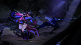 Animated characters dark room purple - animated character free wallpaper