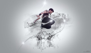 Man jumping hands in pockets - his leg free wallpaper