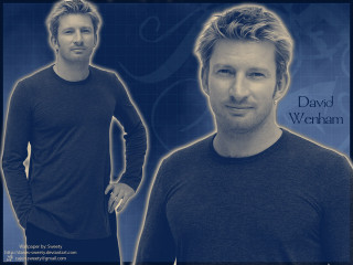 Man beard black shirt blue - grey background free wallpaper for desktop