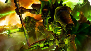 Green demon holding spear green - aleksi briclot free wallpaper