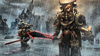 Men standing rain swords demon - a couple of men free wallpaper