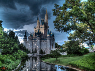 Castle reflection water cloudy sky 2 - a reflection free wallpaper for desktop