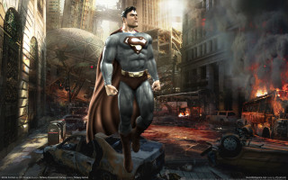 Man superman suit city fire - a man in a superman suit free wallpaper
