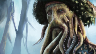 Man octopus head hat tree - lovecraftian free wallpaper