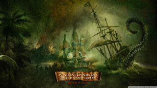 Pirate ship green sea octopus - an octopus free wallpaper
