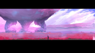 Man field iceberg sky background - a sky background and a person free wallpaper