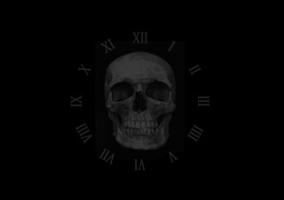 Skull roman numerals clock back - face and a clock free wallpaper