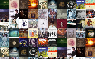 Collage books person middle image - depth free wallpaper