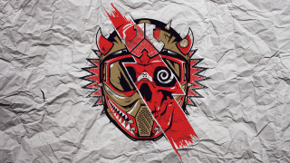 Red black mask background design - mask free wallpaper