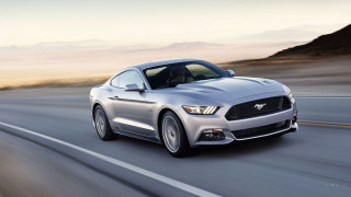 Silver mustang driving road mountains - boleslaw cybi free wallpaper for desktop