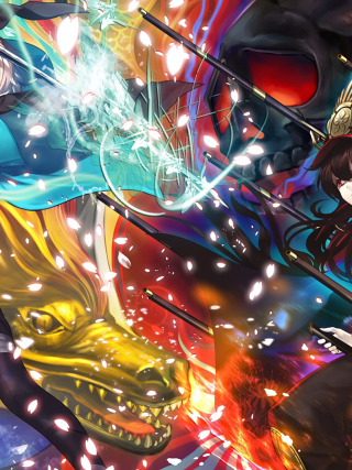 Woman sword dragon demon heroic - a detailed painting free wallpaper for mobile