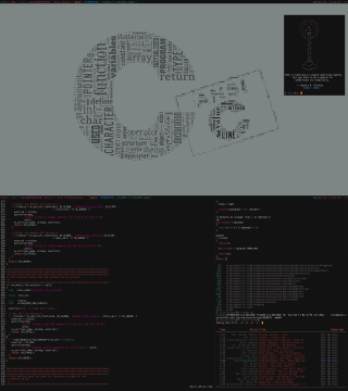 Black white ascii art kimono - free cyberpunk wallpaper for tablet