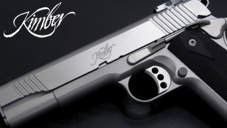 Silver gun black background white - a stipple free wallpaper