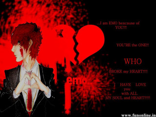 Red haired man heart blood - emotional free wallpaper for desktop