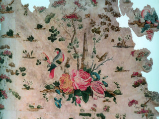 Birds flowers wall blue background - a painting of birds free wallpaper