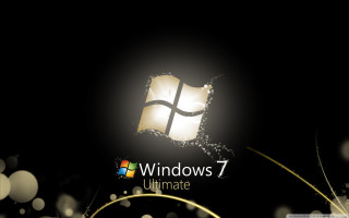 Windows7 logo gold swirl black - a window 7 logo free wallpaper for desktop