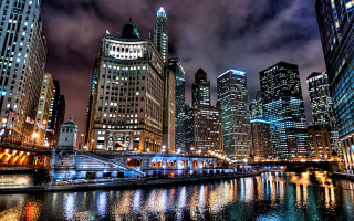 City skyline river night lights 8 - arlington nelson lindenmuth free wallpaper