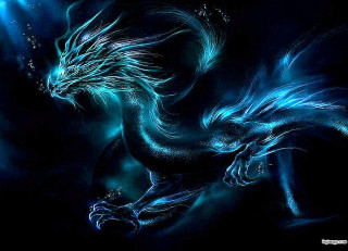 Blue dragon wings spread dark - its wing free wallpaper