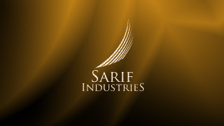Gold background white logo sarif - a company free wallpaper