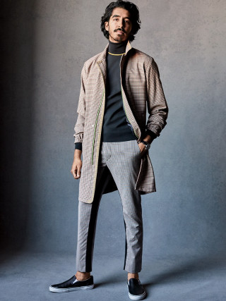 Man coat pants posing studio - free portrait wallpaper