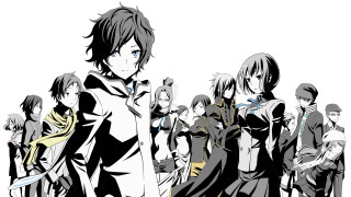 Anime characters group white background 8 - line free wallpaper