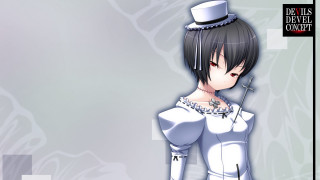 Woman white dress hat sword 2 - her head and a sword free wallpaper for desktop