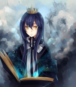 Anime character crown reading book - a crown free wallpaper for tablet