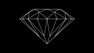 Diamond black background white outline 2 - diamond free wallpaper