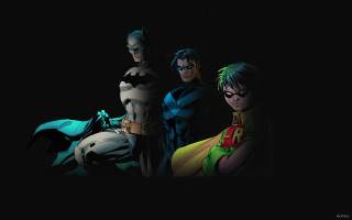 Batman characters group dark room - the dark room of a building free wallpaper