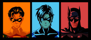 Batman characters colored faces group - a mask free wallpaper
