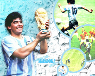 Man holding soccer ball trophy - a collage of photos free wallpaper
