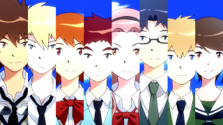 Anime boys colored hair glasses - colored free wallpaper