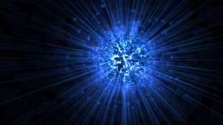 Blue light burst black background 2 - particle free wallpaper for desktop