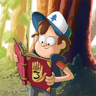 Cartoon character holding book forest - in a forest free wallpaper for tablet