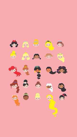 Pink background diverse people group - disney free wallpaper for mobile