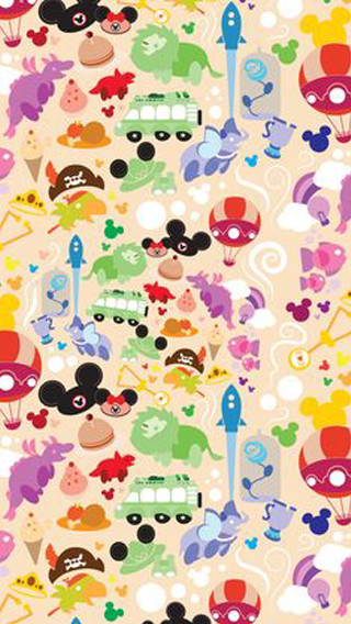 Mickey mouse cartoon pattern beige - a black outline free wallpaper for mobile