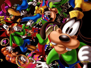 Cartoon group goofy faces friends - a group together free wallpaper for desktop