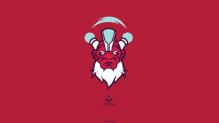 Red black demon face horns - a white beard free wallpaper