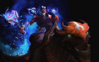 Man riding brown animal glowing - dramatic free wallpaper for desktop