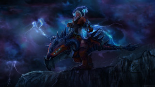 Man horse lightning clouds sky - the background and a sky full free wallpaper