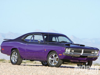Purple car gravel road desert - a purple car free wallpaper for desktop