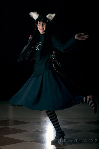 Dancing woman cat costume checkered - magical realism free wallpaper for mobile