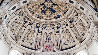 Ornate ceiling clock cross sides - andrea pozzo free wallpaper