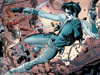 Woman blue suit surrounded other - chain free wallpaper for desktop