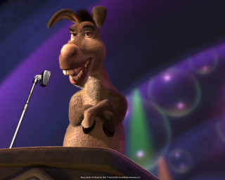 Cartoon donkey podium microphone background - a podium free wallpaper