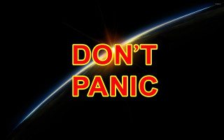 Dont panic black background red 2 - letter free wallpaper